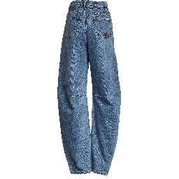Blue Barrel Leg Jeans
