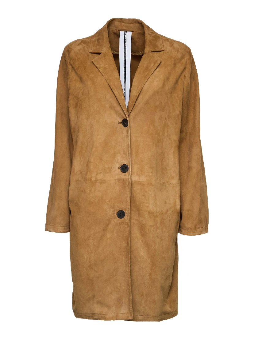 Goat Suede Leather Coat