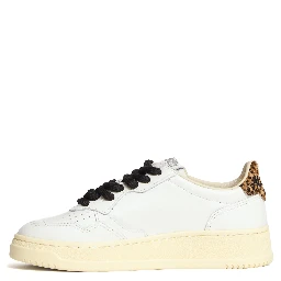 Sneakers Medalist Low In Pelle Bianca, Leopard