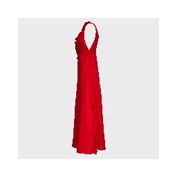 Red Sleeveless Midi Dress