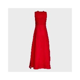 Red Sleeveless Midi Dress
