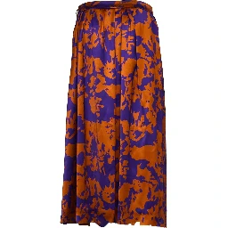 Soni Abstract Floral Print Skirt
