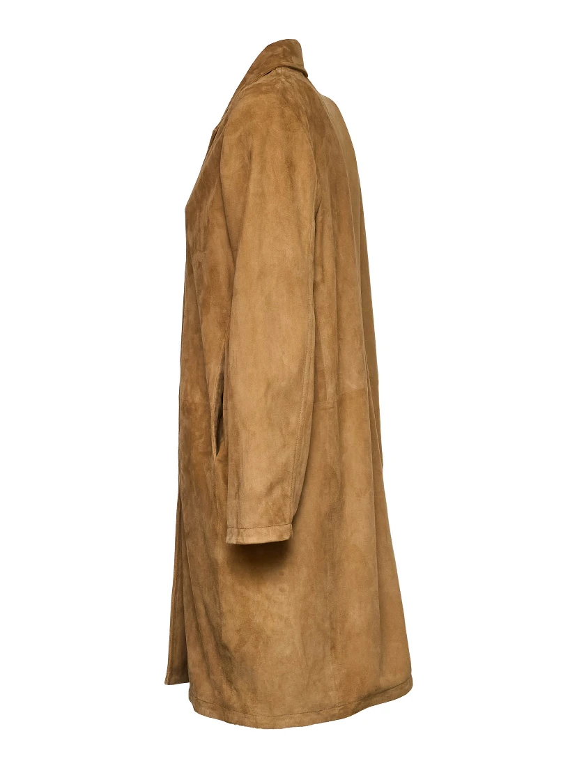 Goat Suede Leather Coat