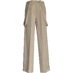 Pantaloni Tecla Wide Leg In Lino Lyocell