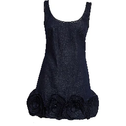 Indigo Denim 3D Flower Mini Dress