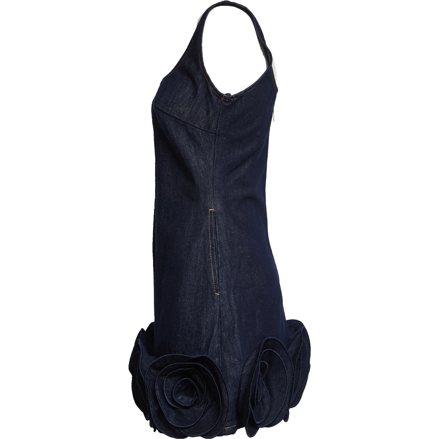 Indigo Denim 3D Flower Mini Dress