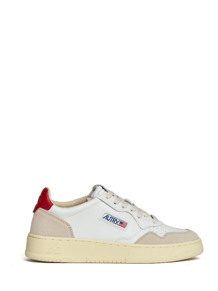 Sneakers Medalist Low In Pelle Bianca E Suede Beige
