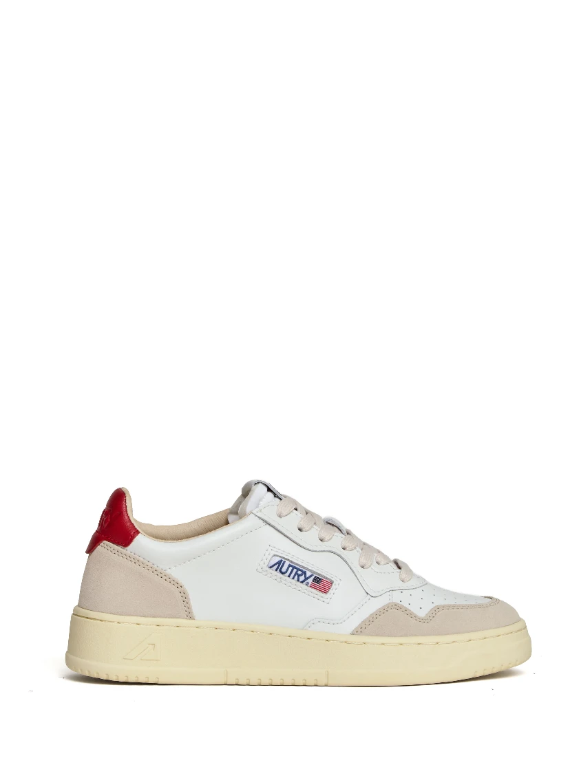 Sneakers Medalist Low In Pelle Bianca E Suede Beige