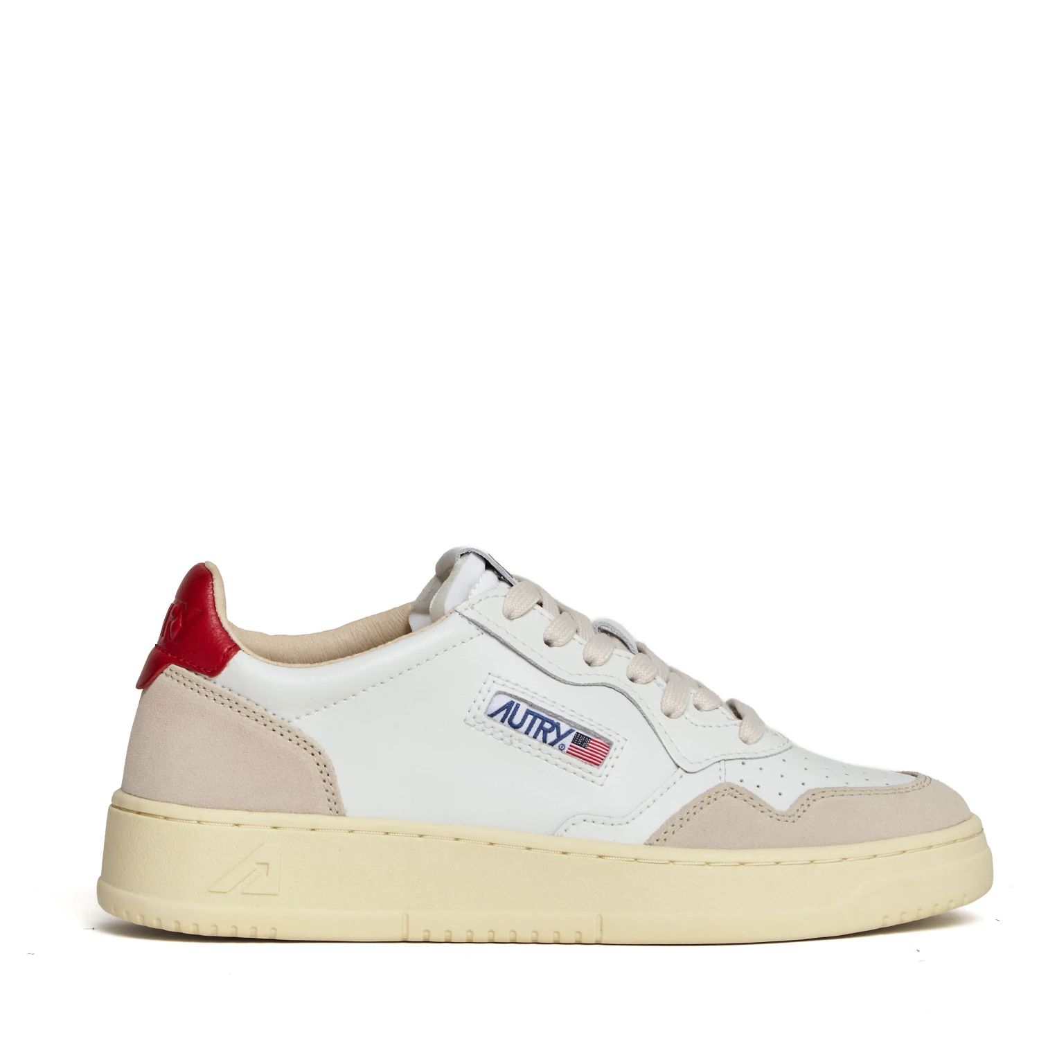Sneakers Medalist Low In Pelle Bianca E Suede Beige
