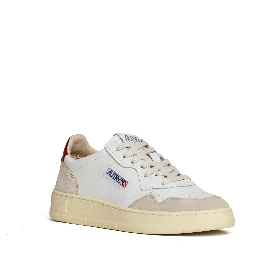 Sneakers Medalist Low In Pelle Bianca E Suede Beige