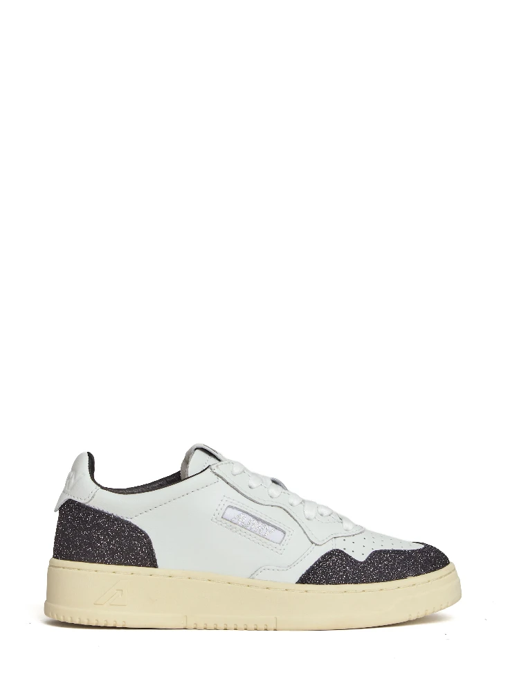 Sneakers Medalist Low In Pelle Soft Bianca, Off Black