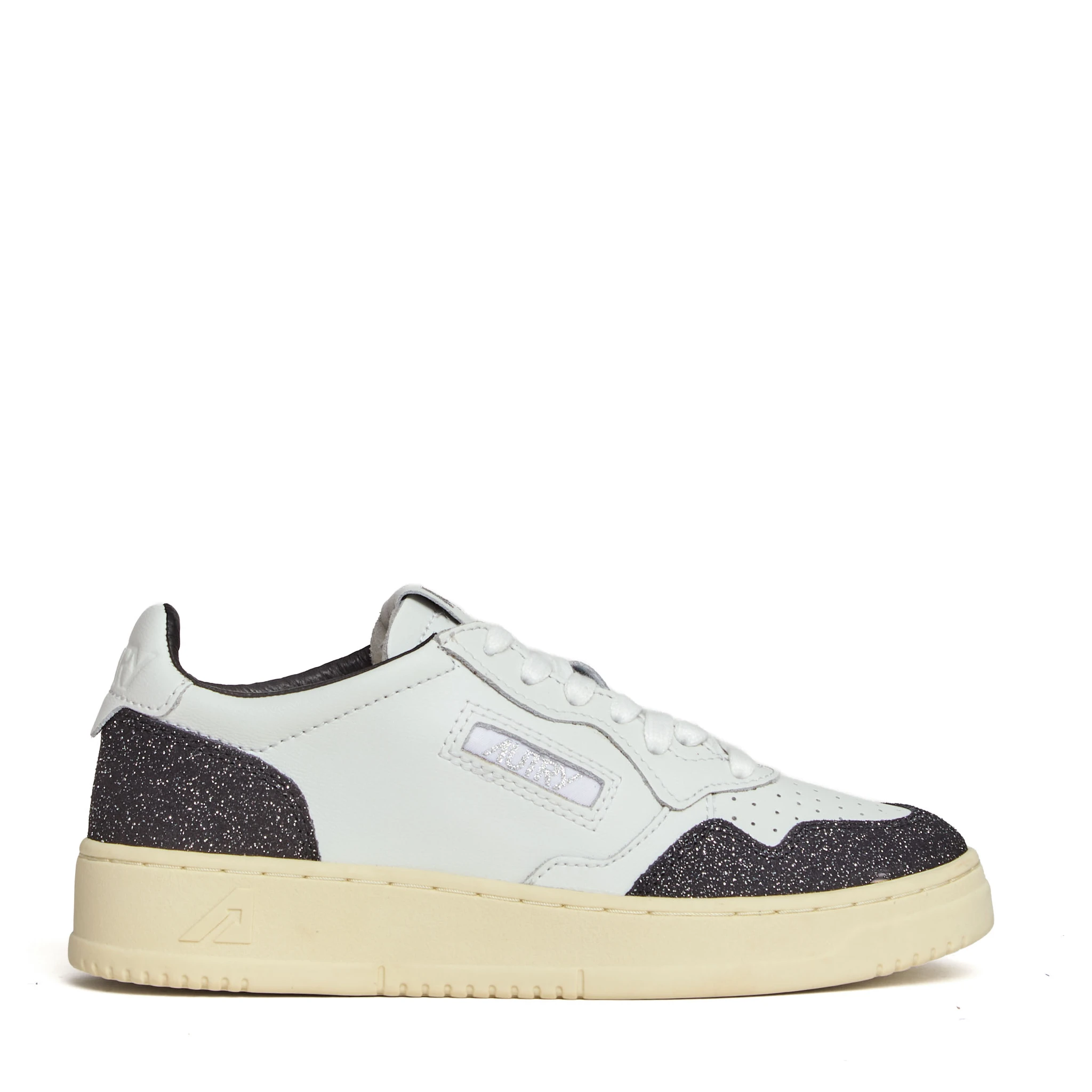 Sneakers Medalist Low In Pelle Soft Bianca, Off Black
