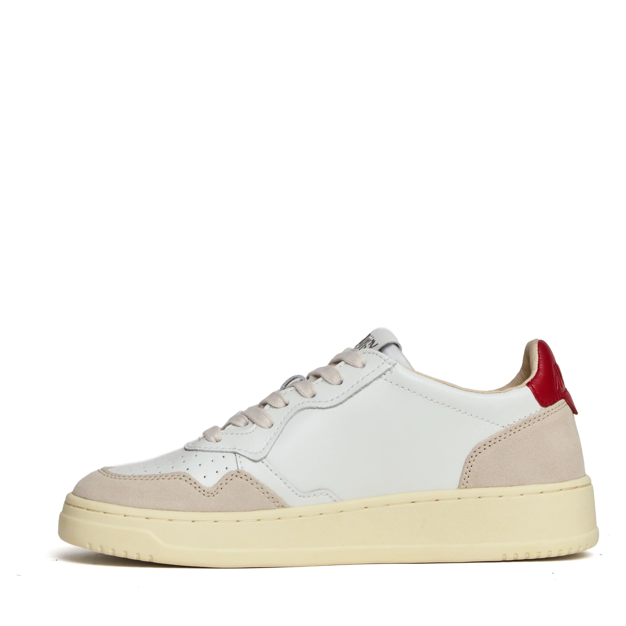 Sneakers Medalist Low In Pelle Bianca E Suede Beige