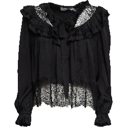 Black Viscose Lace Blouse
