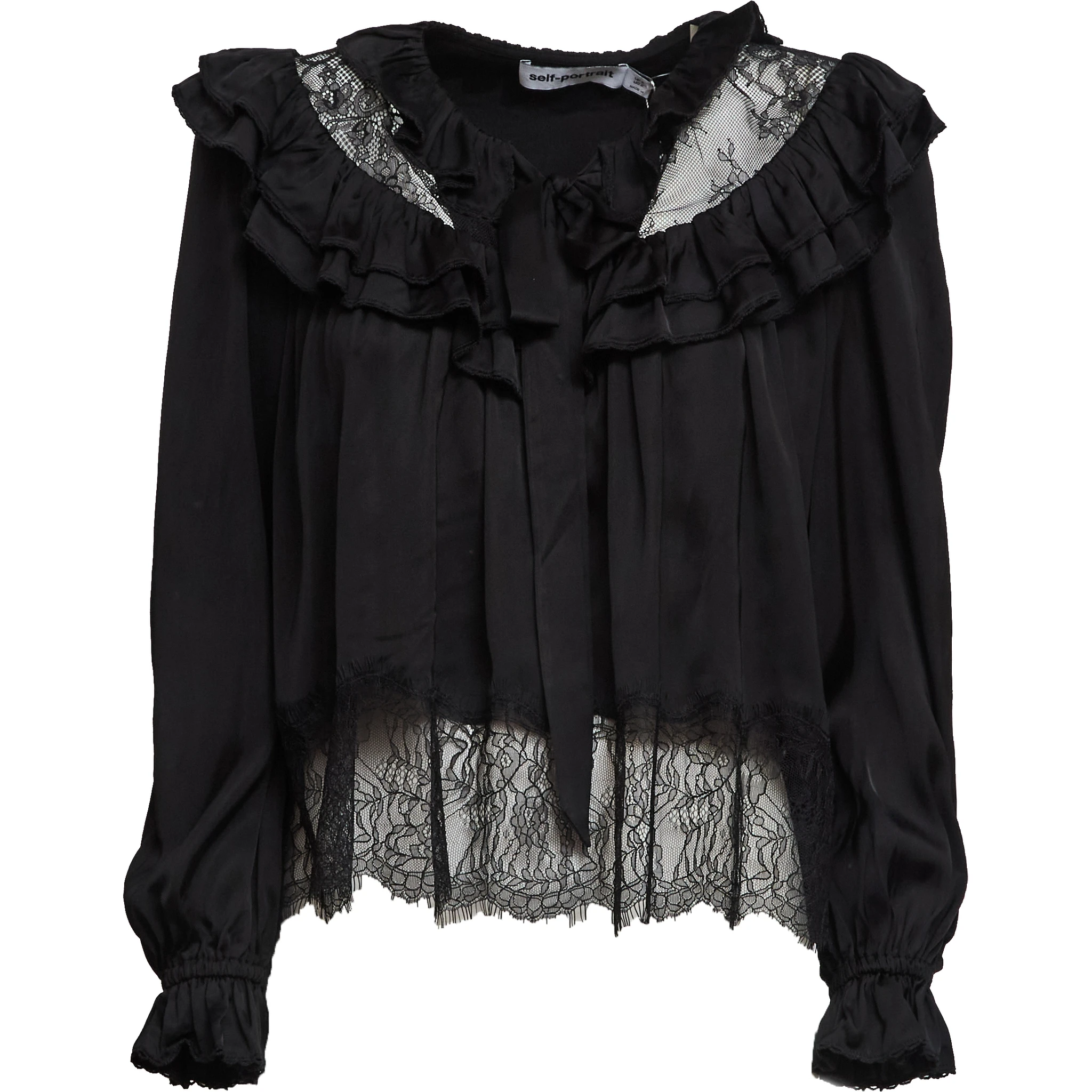 Black Viscose Lace Blouse