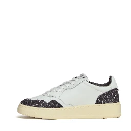 Sneakers Medalist Low In Pelle Soft Bianca, Off Black