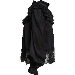 Black Viscose Lace Blouse