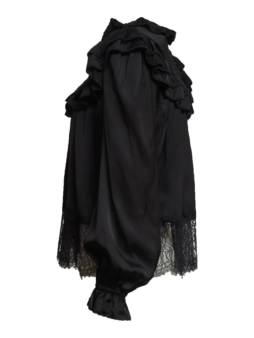 Black Viscose Lace Blouse