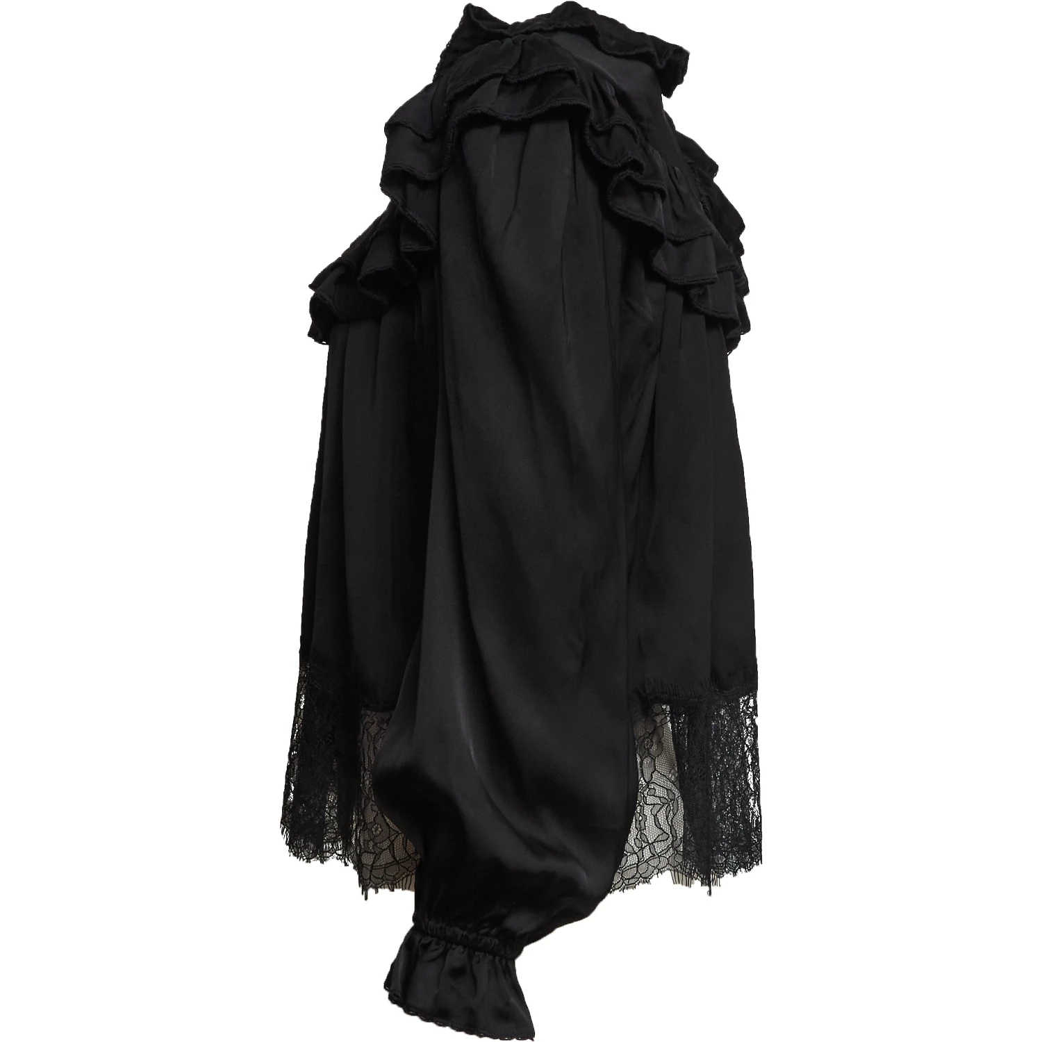 Black Viscose Lace Blouse