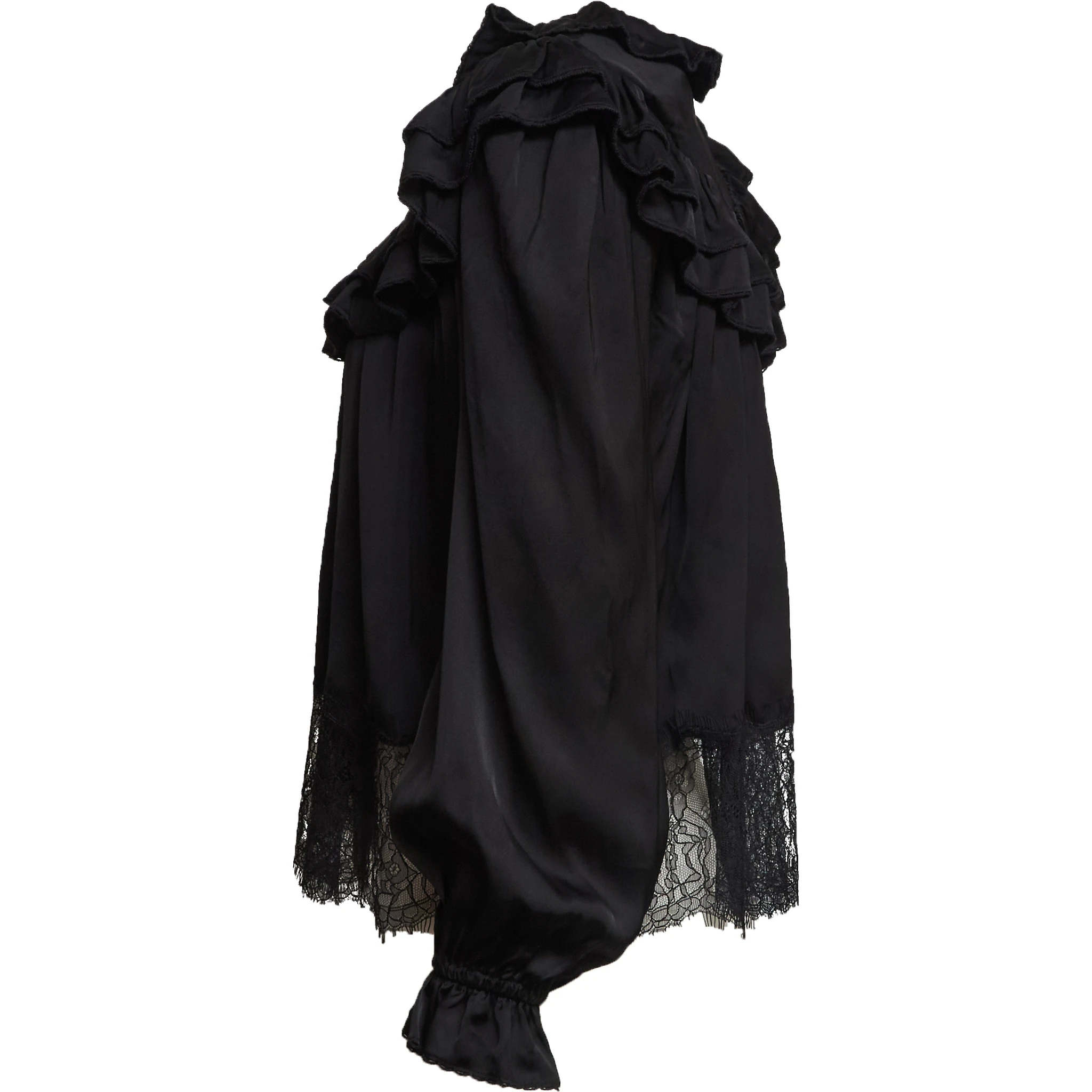 Black Viscose Lace Blouse