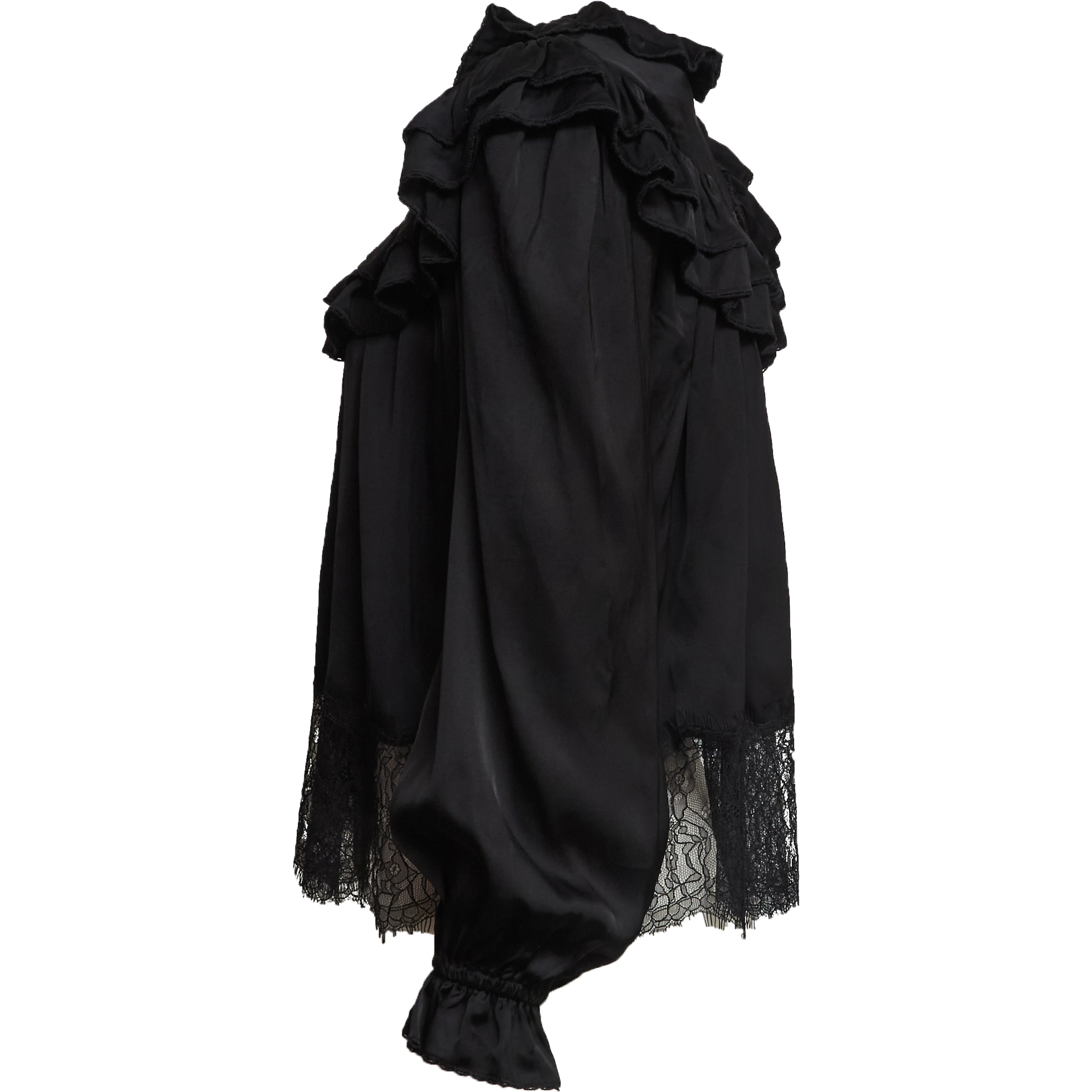 Black Viscose Lace Blouse
