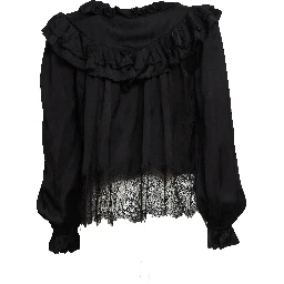 Black Viscose Lace Blouse