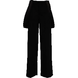 Pantaloni Kara Wide Leg In Gabardina Misto Lana