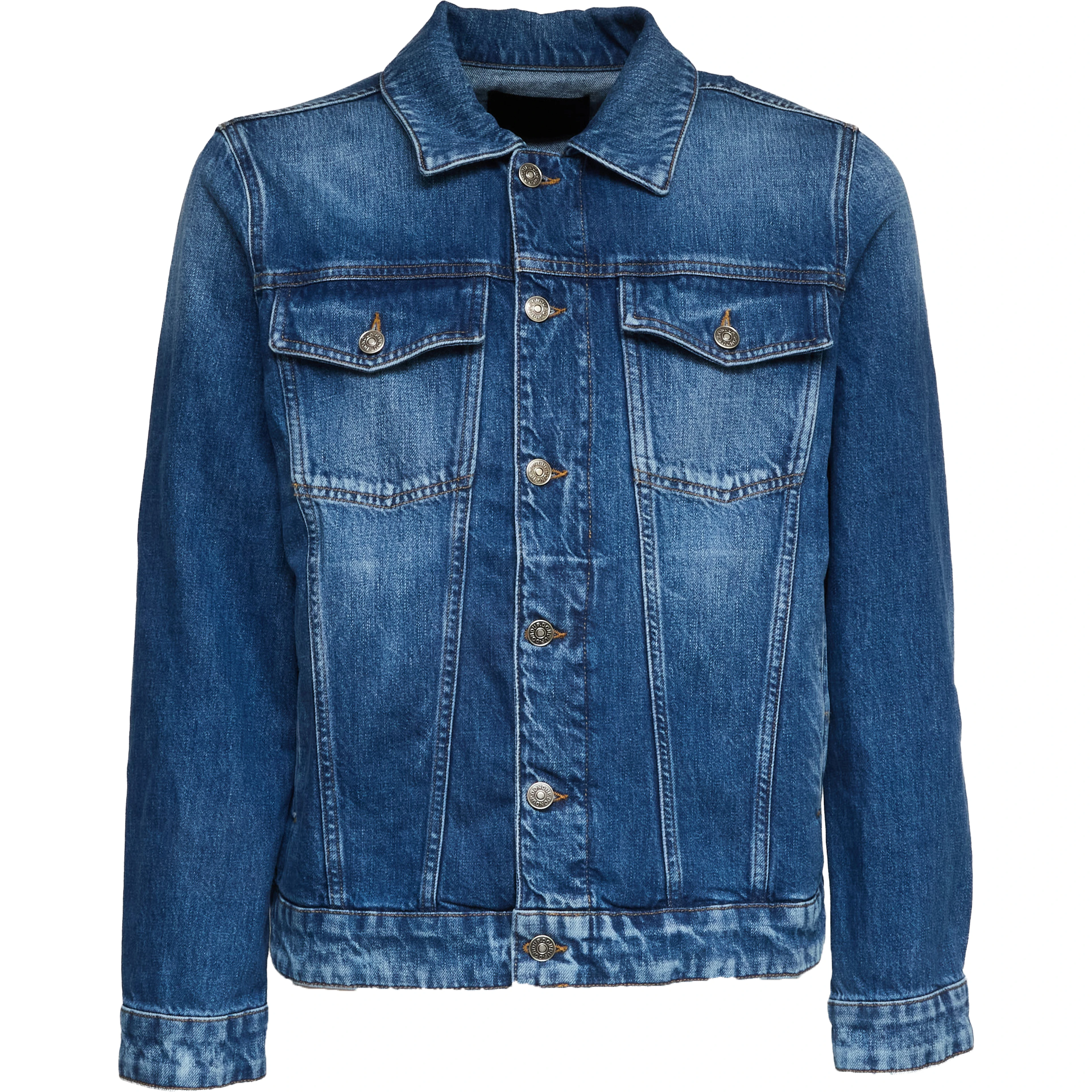 Trucker In Denim Blu Fisso Cross Regular