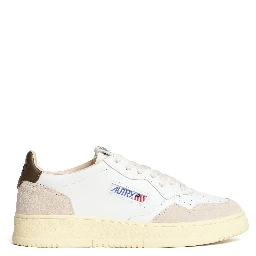 Sneakers Medalist Low In Pelle E Suede Bianco, Teak