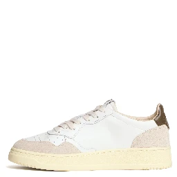 Sneakers Medalist Low In Pelle E Suede Bianco, Teak