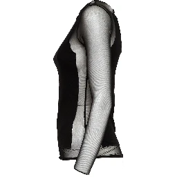 Maglia Girocollo Slim In Cotone Tulle