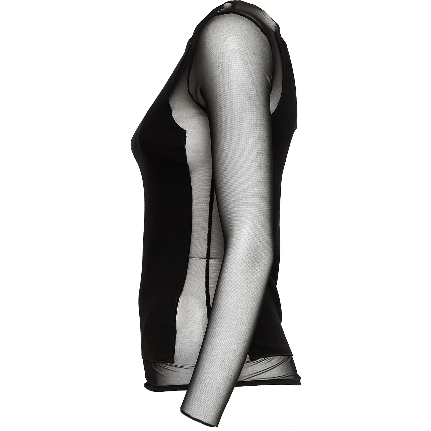 Maglia Girocollo Slim In Cotone Tulle