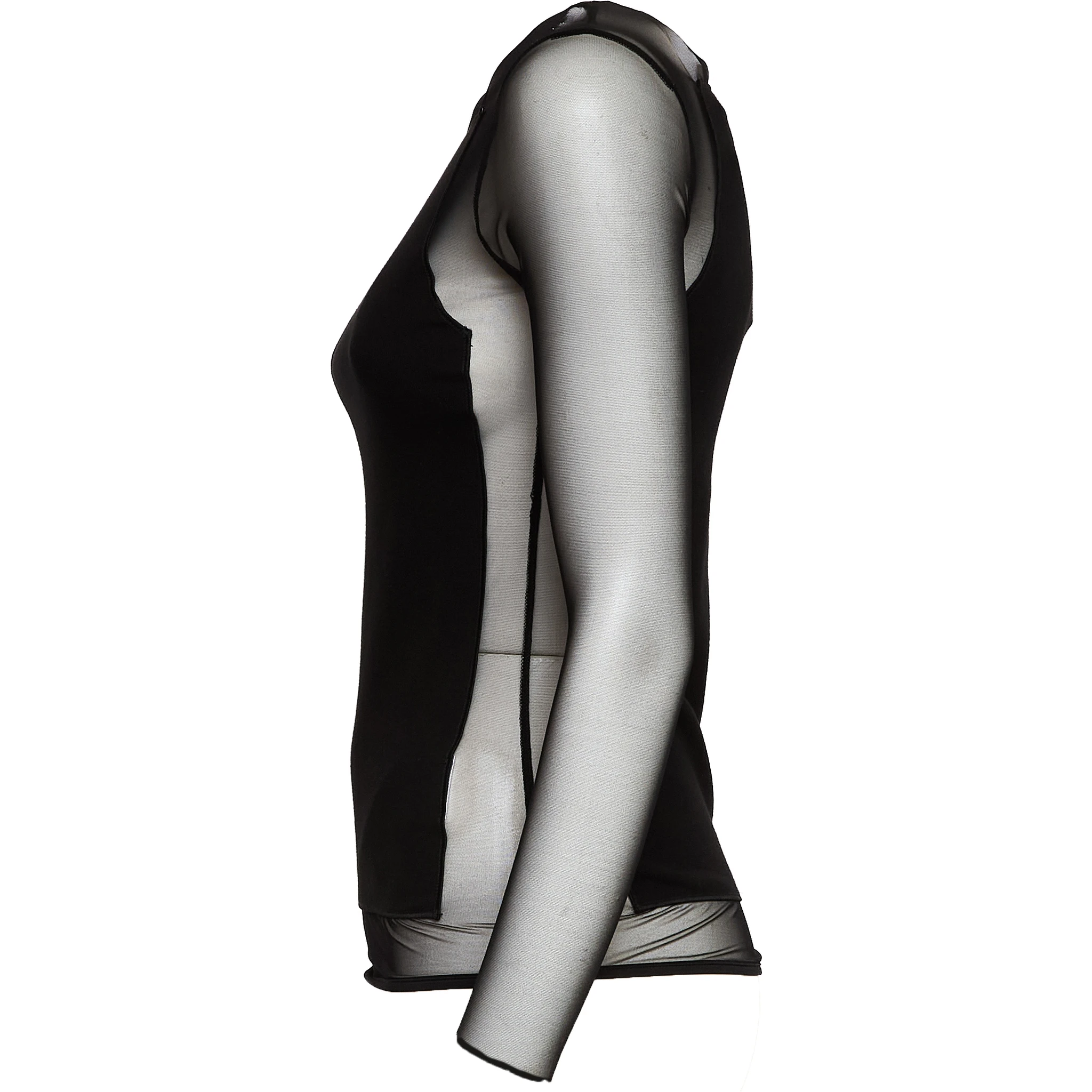 Maglia Girocollo Slim In Cotone Tulle