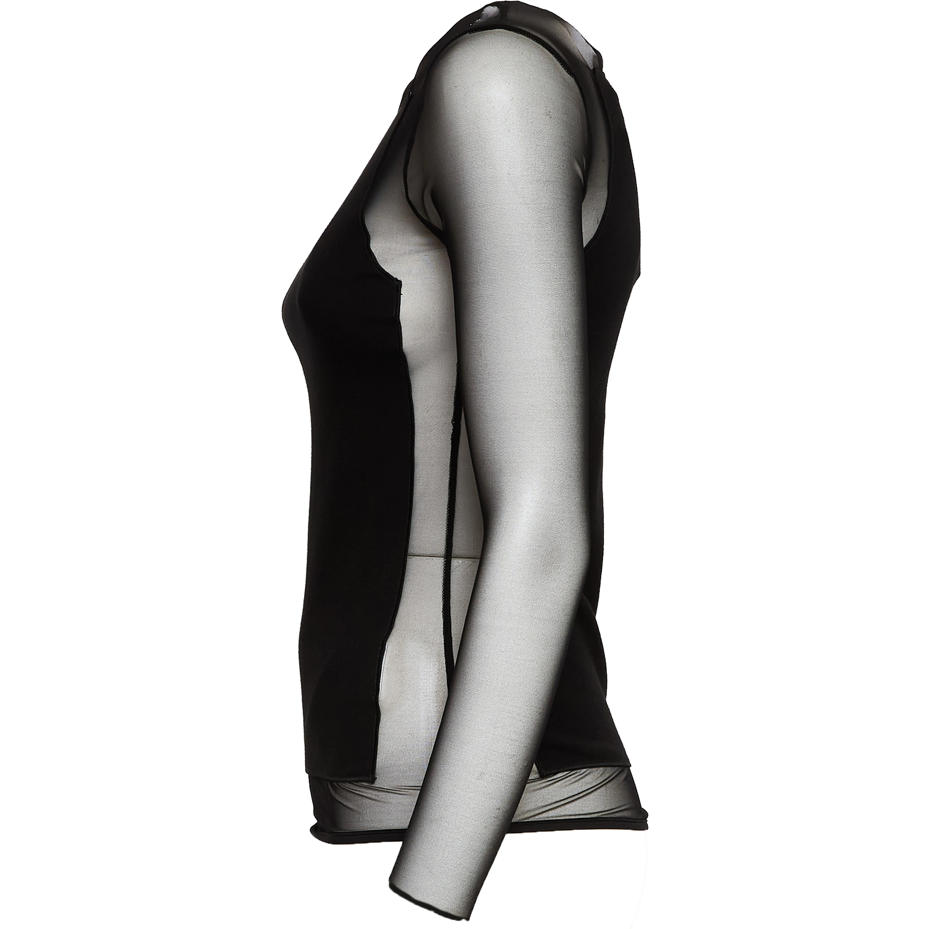 Maglia Girocollo Slim In Cotone Tulle