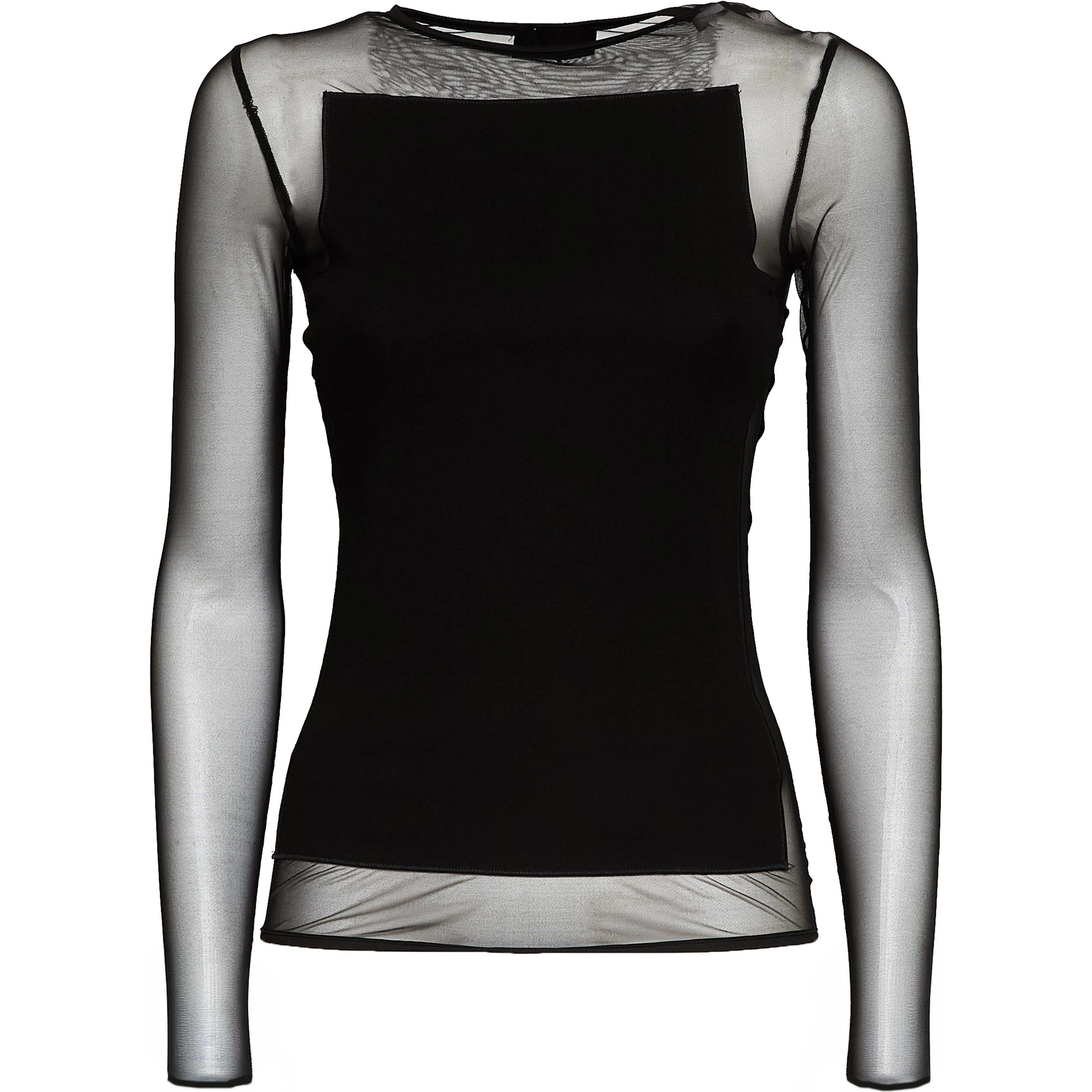Maglia Girocollo Slim In Cotone Tulle