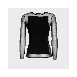 Maglia Girocollo Slim In Cotone Tulle