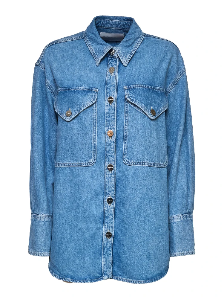 Camicia Over In Denim Cotone Lyocell 10 1/2 Oz