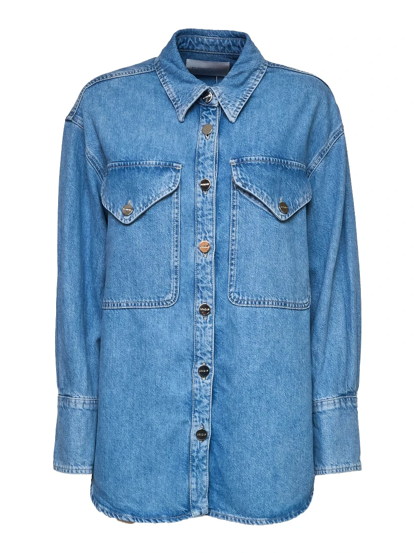 Camicia Over In Denim Cotone Lyocell 10 1/2 Oz