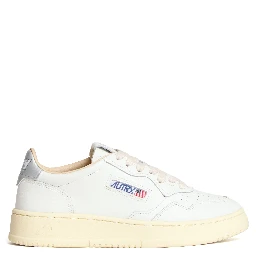 Sneakers Medalist Low In Pelle Bianca, Argento