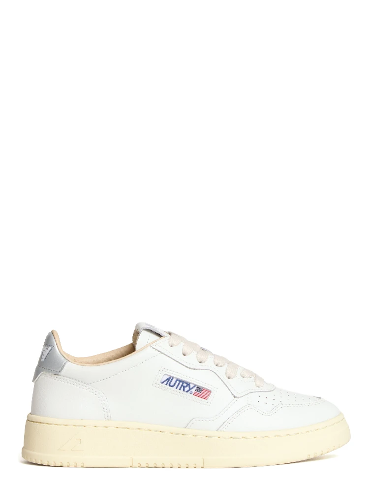 Sneakers Medalist Low In Pelle Bianca, Argento