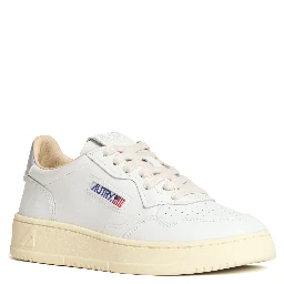 Sneakers Medalist Low In Pelle Bianca, Argento