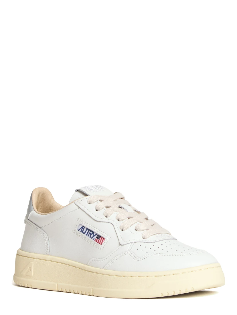 Sneakers Medalist Low In Pelle Bianca, Argento