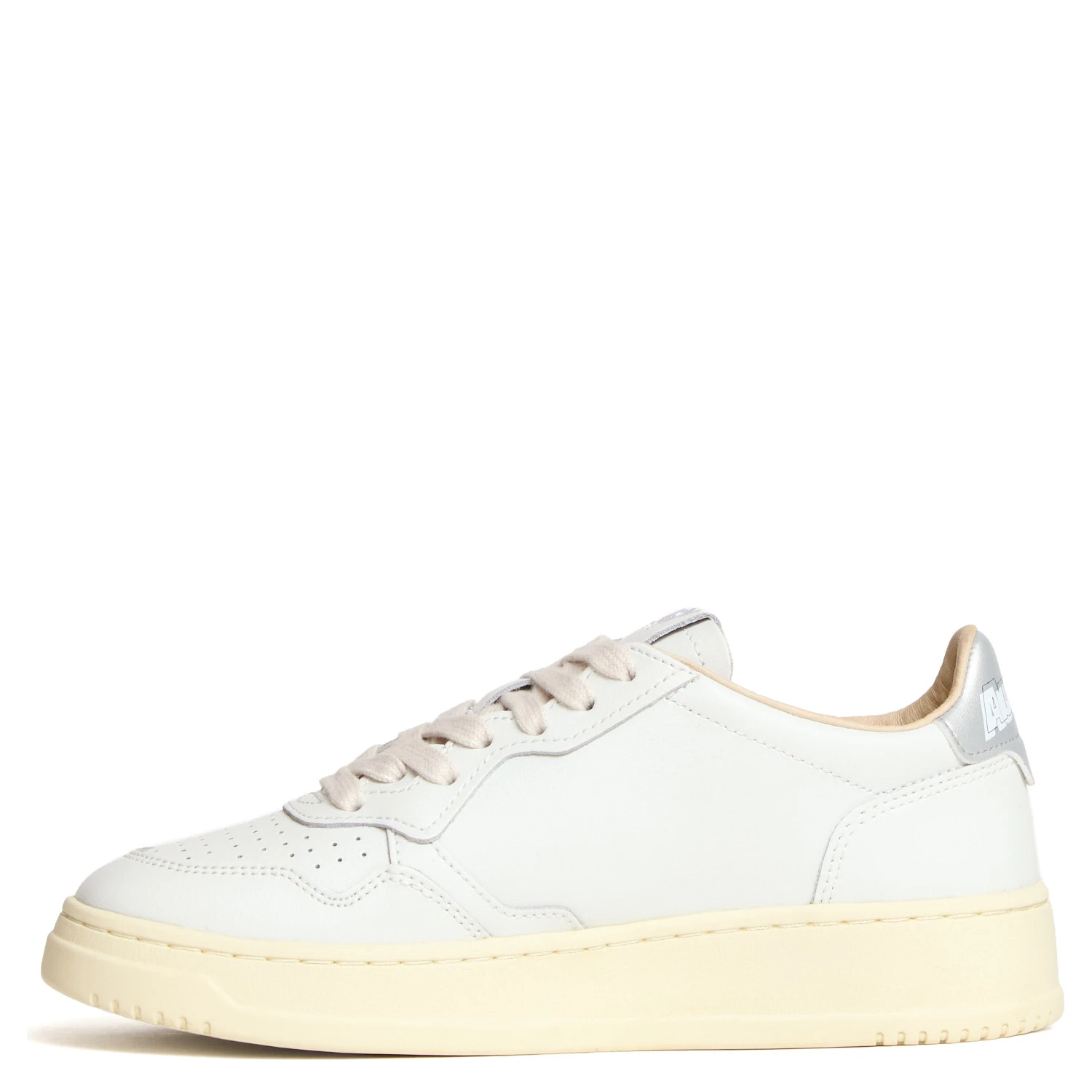 Sneakers Medalist Low In Pelle Bianca, Argento
