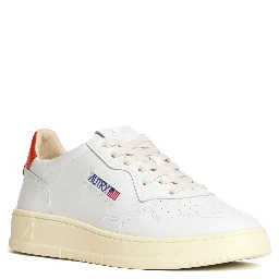 Sneakers Medalist Low In Pelle Bianca, Spicy Orange