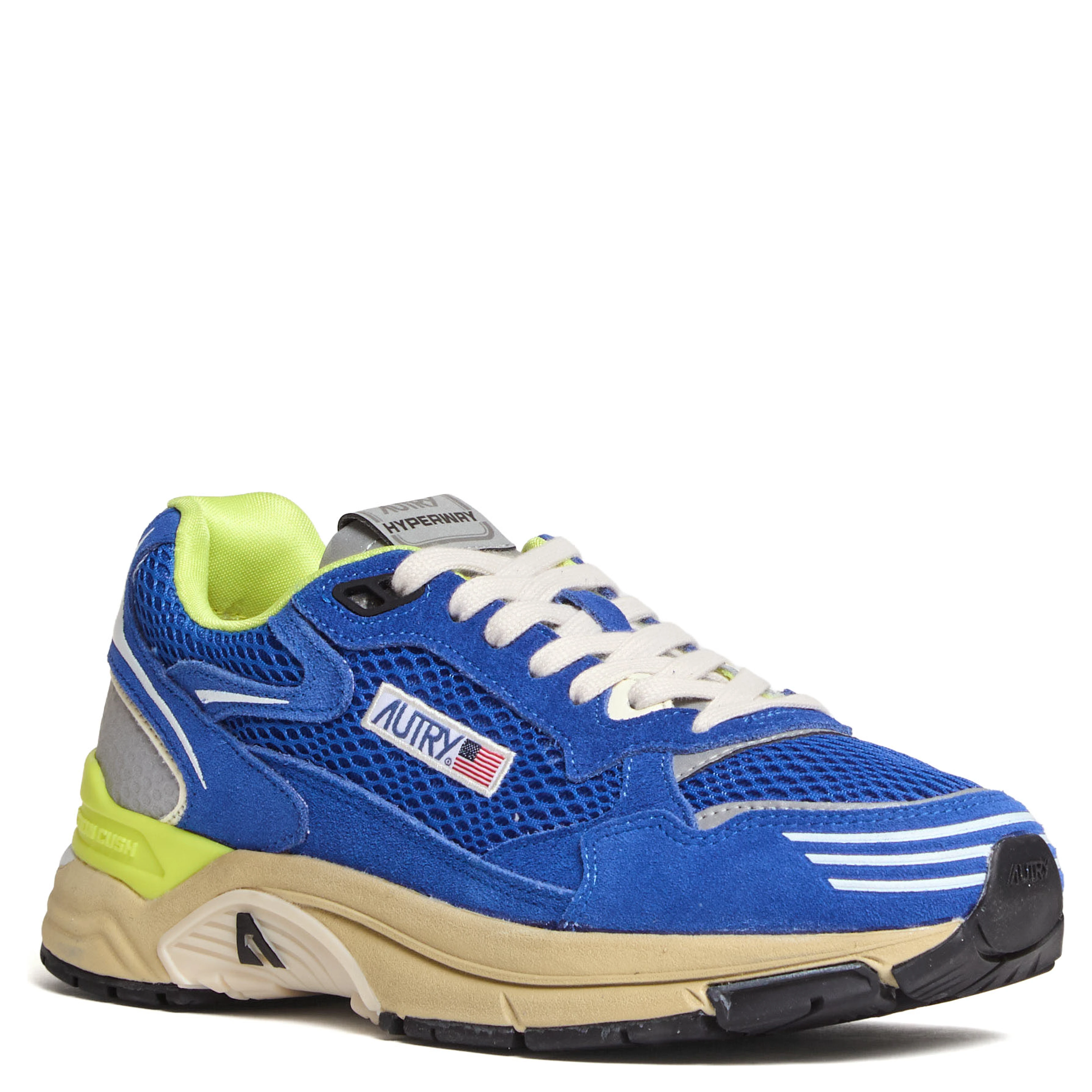 Sneakers Hyperway In Mesh, Suede Princess Blue, Vanilla Ice