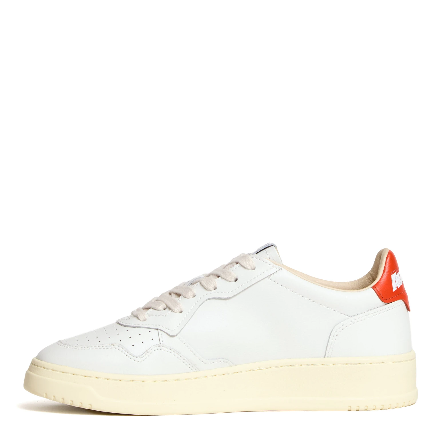 Sneakers Medalist Low In Pelle Bianca, Spicy Orange
