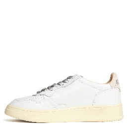 Sneakers Medalist Low In Pelle Bianca, Dettagli In Lurex Argento