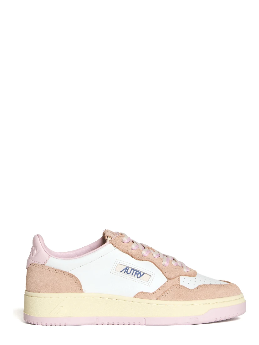 Sneakers Medalist Low In Pelle Bianca, Suede Phard