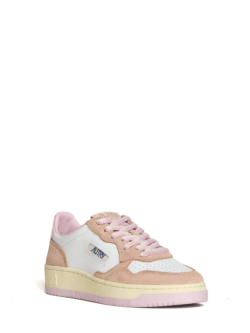Sneakers Medalist Low In Pelle Bianca, Suede Phard