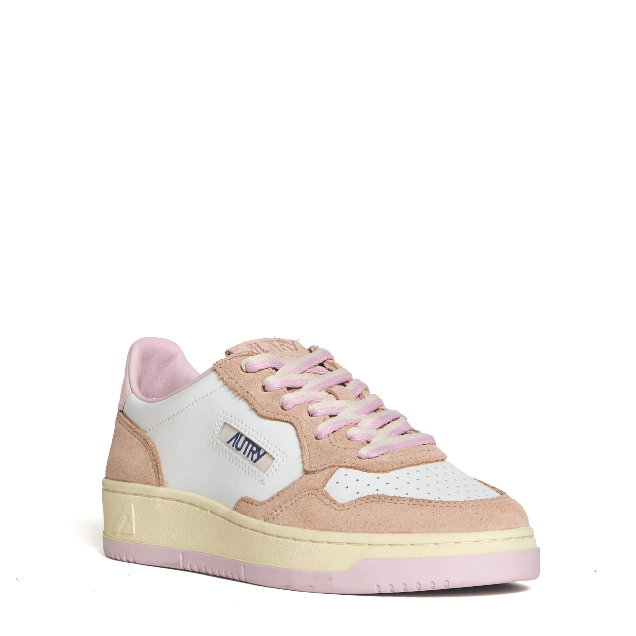 Sneakers Medalist Low In Pelle Bianca, Suede Phard